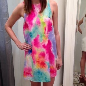 Honey punch watercolor dress
